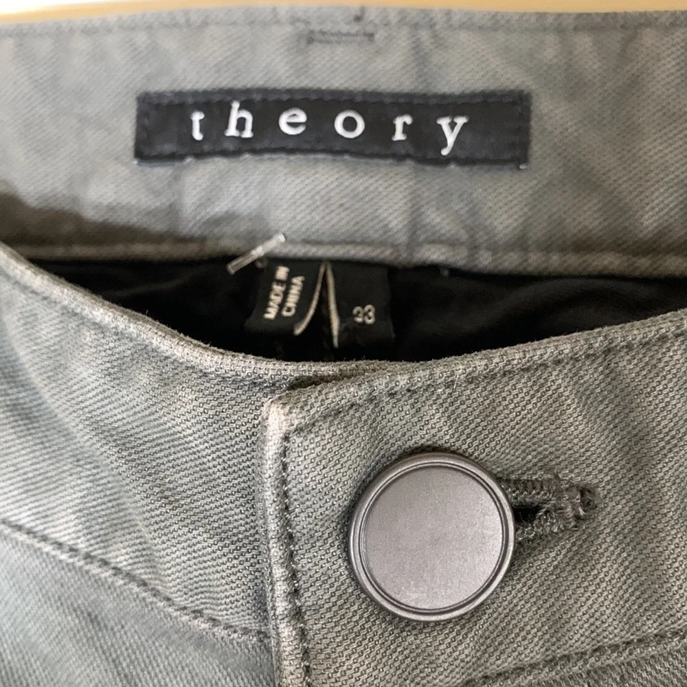 NWT. Theory 33 High-rise Straight Leg Shark Skin Jeans. - Picture 2 of 10